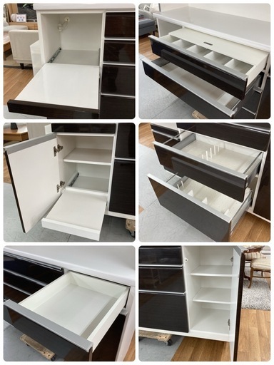 ジモティー限定価格！S189 ⭐ 最高級 松田家具 キッチンボード 食器棚 HETTICH ヘティヒレール 幅157cm USED 美