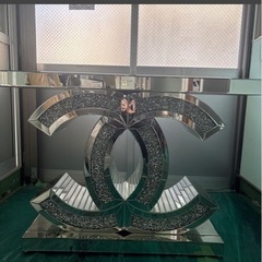 ミラー家具 コンソール 鏡テーブル キラキラダイヤの画像