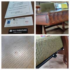【愛品倶楽部柏店】FUJI FURNITURE 冨士ファニチア 八角形ダイニング5点SET リクライニング機能付きの画像