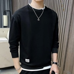 【未使用品】メンズ トレーナー シンプル おしゃれ ゆったり カジュアル 丸襟 長袖 春秋 XLの画像