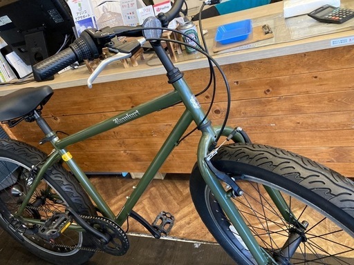 【BAMBARI前後チューブ新品！】6段変速　26インチファットバイク　モスグリーン