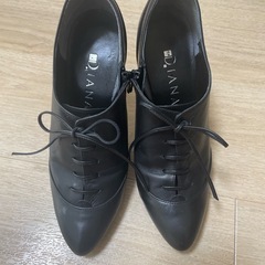 DIANA ダイアナ日本製ブーツ黒ブーティ本革23㎝ヒール 紐レースアップの画像