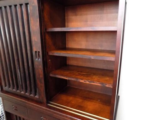 新札幌/厚別◇和光 食器棚 NEW 北樹 水屋 115K◇二段重ね水屋箪笥 天然