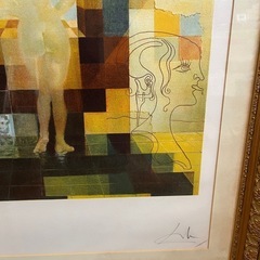 【真作】サルバドール・ダリ 裸のガラ アブラハム・リンカーン 額装 直筆サイン リトグラフ 絵画の画像