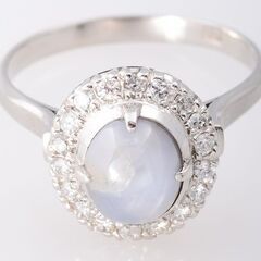 天然スターサファイア10.81カラット。Ｐt900ダイヤモンド 天然スターサファイア10.81カラット。Pt900ダイヤモンド Pt900×スター