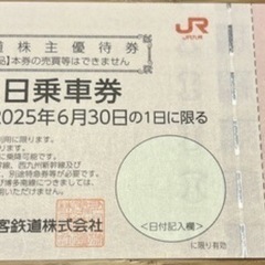 JR九州　株主優待券　一日乗車券　1枚