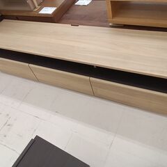 ★ジモティ割あり★  TV台 木目ベージュ W177×D41×H...