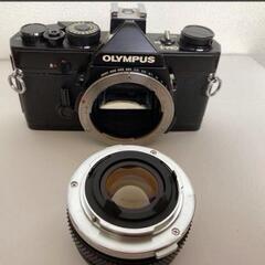 【完動品】オリンパス OM-1 35ミリ一眼レフカメラ OLYMPUS OM ワインダー2 オリンパス レンズフード / Used in Japan 中古 vintage OMの画像