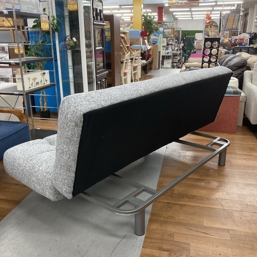 ジモティー限定価格！S269 ⭐ NITORI ニトリ 背もたれと肘掛けが動くソファベッド(マークスAM GY) USED 美品