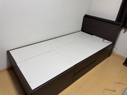 引き取り先決まりました】ニトリ 収納付き シングルベットフレーム