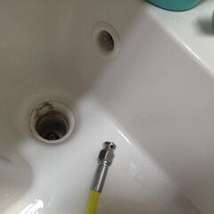 洗面台の排水管の高圧洗浄 - 広島市