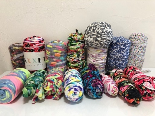 破格です！！③ズパゲッティ　hoookedリボンXL、モノポップ　Tシャツヤーン、リサイクルヤーン、ライクラヤーンなどレア糸