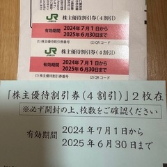 JR東日本株主優待券　2枚