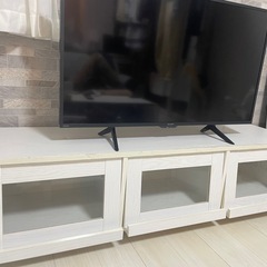 ホワイト　木目調　テレビ台