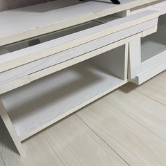 ホワイト　木目調　テレビ台の画像