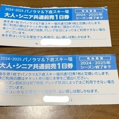 【値下げ】八幡平パノラマ&下倉スキー場　リフト券