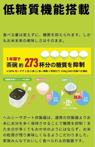 アイリスオーヤマ 炊飯器 IH式 5.5合 低糖質 糖質抑制機能 玄米 もち麦 充実のヘルシーメニュー ヘルシーサポート ホワイト