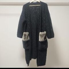 ファーポケットロングカーデガン