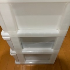 クローゼットケース ホワイト 3段の画像