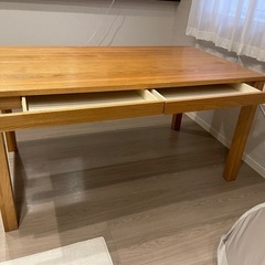 無印良品　ダイニングテーブル　引き出し付き