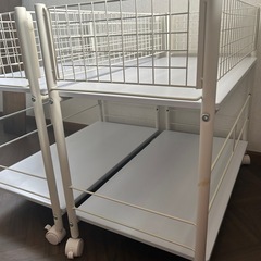 押し入れ収納ラック キャスター付き 2段 ワゴン 幅36cm×奥行73cm×高さ65cm 収納棚 クローゼット収納 隙間収納 収納ケース 収納ラック 収納ワゴン 押し入れ収納 棚 台の画像
