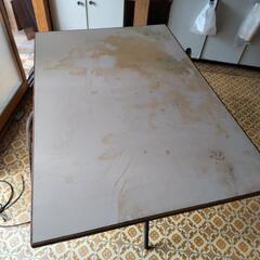 昭和レトロなスチールテーブルの脚　サイズ約100cm×70cm 高さ約68cmの画像