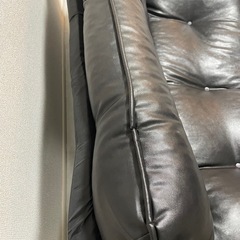 ローソファ レザー 2人掛けの画像