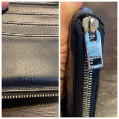 DIESEL✨人気完売形✨二つ折り財布✨ロゴ掘りデザイン✨の画像