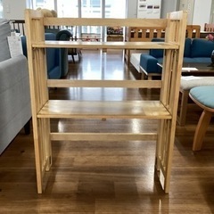 棚2段折り畳み式【町田市再生家具】243424