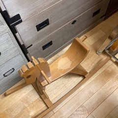 木馬　馬　遊具　おもちゃ　子供用　木　木製玩具　昭和　レトロ　アンティーク　中古の画像