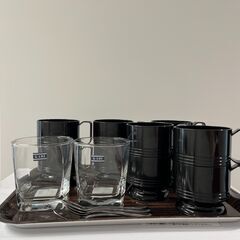 カップホルダー（10個）、グラス（2個）、（スプーン4個）セット