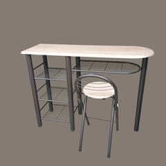 【ジ0311-6】  ハイテーブル 高さ90cm 3点セット カ...