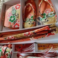 ☆値下げ　七五三　女の子　着物用　小物一式セット　正絹　絞り帯揚げ