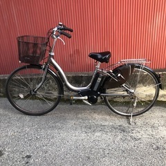 京都】京の楽チャリ 電動アシスト自転車 ヤマハ 銀色