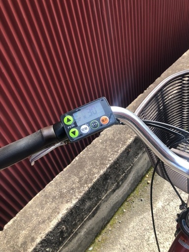 【京都】京の楽チャリ　電動アシスト自転車　ヤマハ　赤色　