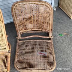 ラタン　籐　折りたたみ座椅子 　各一台500円の画像