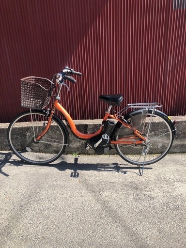 【京都】京の楽チャリ　電動アシスト自転車　ヤマハ　オレンジ色　26インチ