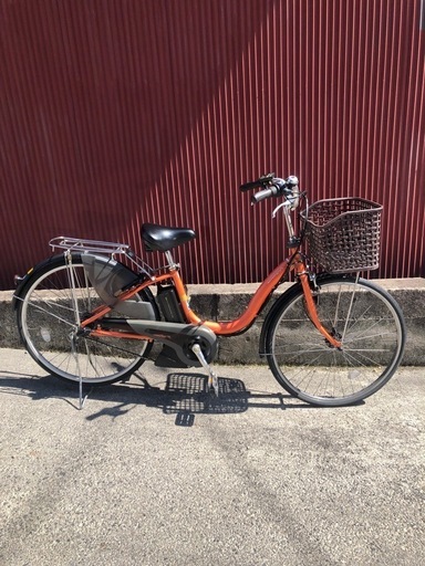 【京都】京の楽チャリ　電動アシスト自転車　ヤマハ　オレンジ色　26インチ