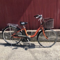 京都】京の楽チャリ電動アシスト自転車ヤマハオレンジ色26インチ