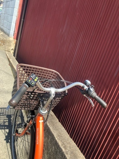【京都】京の楽チャリ　電動アシスト自転車　ヤマハ　オレンジ色　26インチ