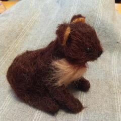 羊毛フェルト　ハンドメイド　クマさん