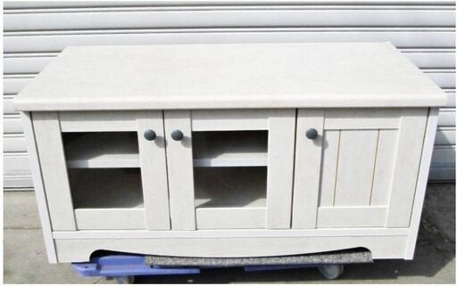 白家具　ローボード　テレビ台　リズバレー　SLM32V　幅80㎝　棚　サイドボード　ラック　カントリー調　ホワイト家具　NITORI