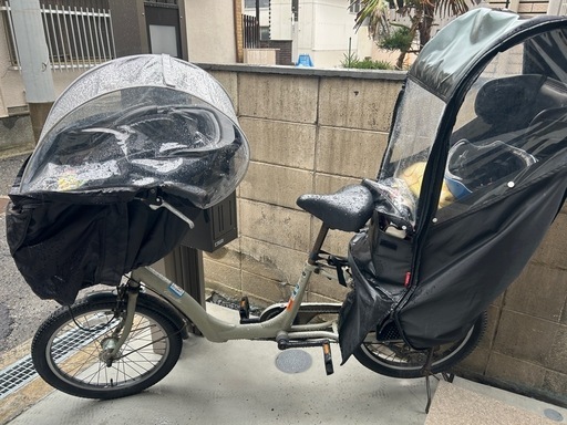 子ども乗せ自転車　3人乗りレインカバーセット　自転車