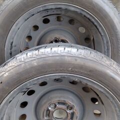 5000円から3900円に【三菱　アイ】純正ホイルキャップ付　中古　4本セット　ラジアルタイヤ　夏タイヤ　鉄の画像