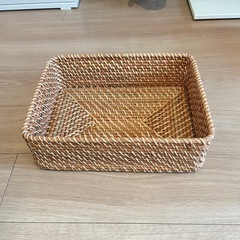 【無印良品】重なるラタン長方形バスケット・小