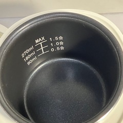 ☆値引き☆O 2503-326 YAMAZEN 小型炊飯器 YJE-M150 2021年製 通電確認済み 1.5合炊き 取扱説明書付き キズ 汚れありの画像