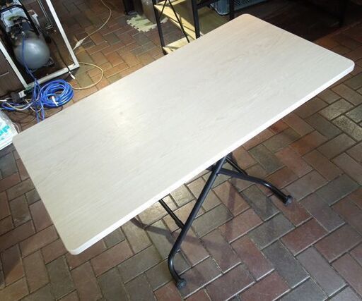 ニトリ 昇降テーブル ライザN 幅110×奥行55cm ホワイトウォッシュ ダイニングテーブル デスク センターテーブル 札幌市東区 