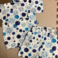 甚平　水玉　白　 お祭り　90cmの画像