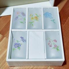 花柄グラス5個 コップ 未使用