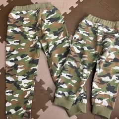長ズボン　パンツ　迷彩　SHEIN 90cm 110cm ペア　お揃い　兄弟の画像